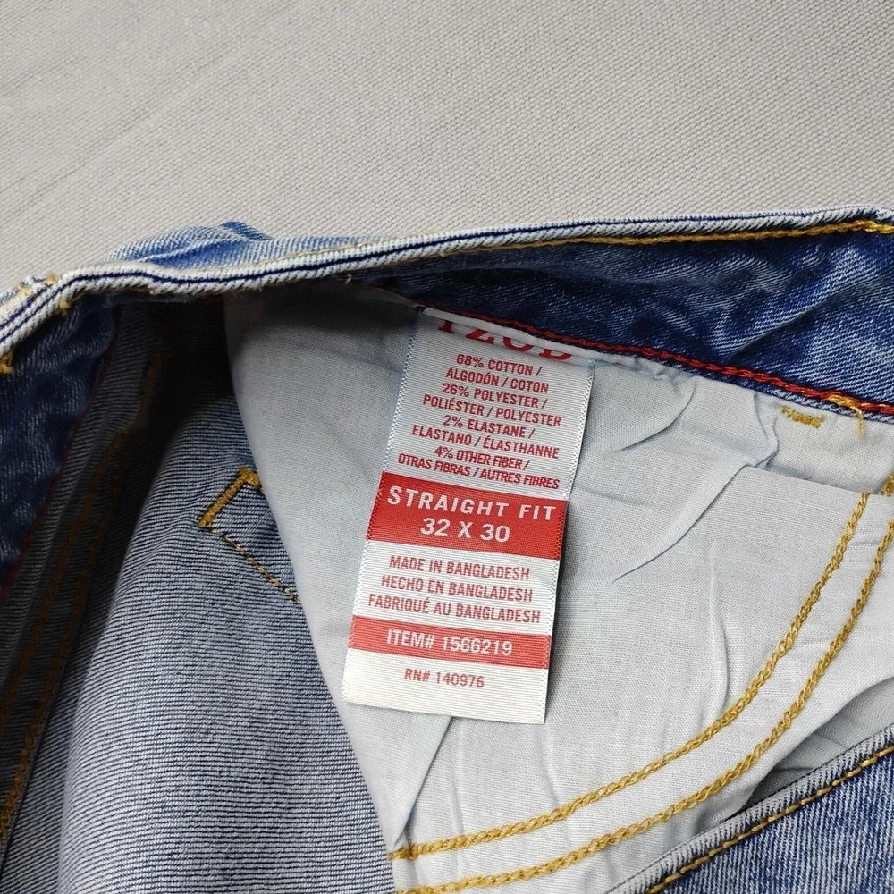 Izod Saltwater‎ Straight Fit Comfort Stretch Denim Jeans Blue 32x30